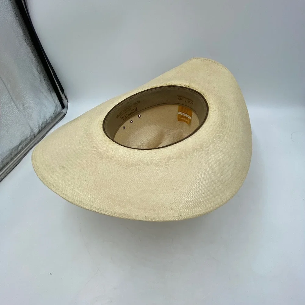 Resistol Mens 7 1/8 George Strait Collection Straw Cowboy Hat Tan Western Rodeo